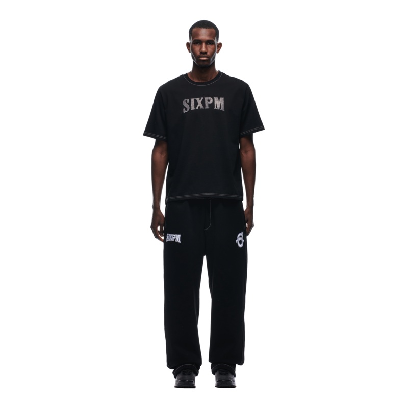 RHINESTONE LOGO T-SHIRT BLACK