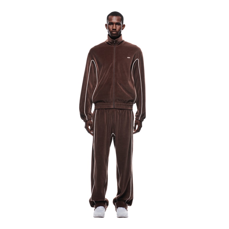 VELOURS TRACK JACKET CHOCOLATE BROWN