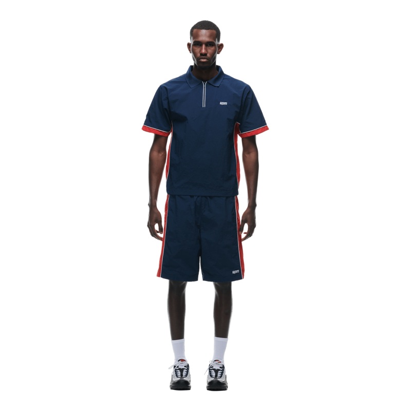 WARM UP NYLON HALF ZIP NIGHT SKY