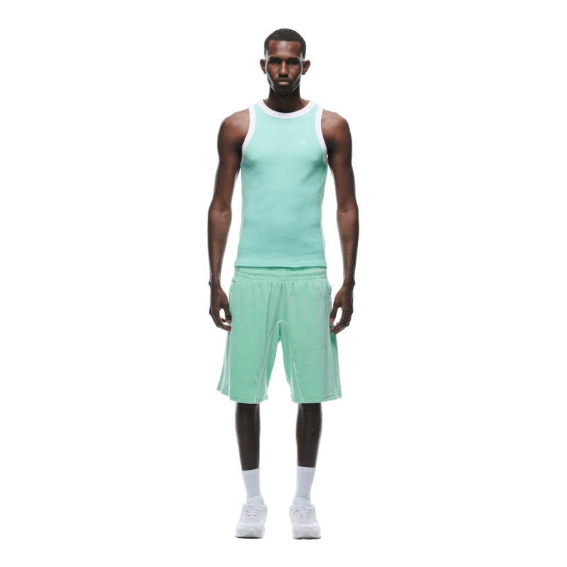 WAFFLE KNIT TANKTOP LIGHT MOSS