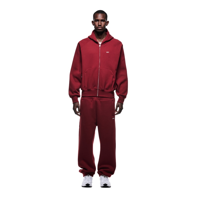 ZIP HOODIE WINE RED
