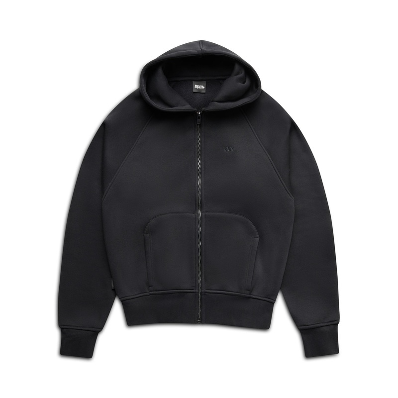 6PM+ SLIM ZIP HOODIE FADED BLACK