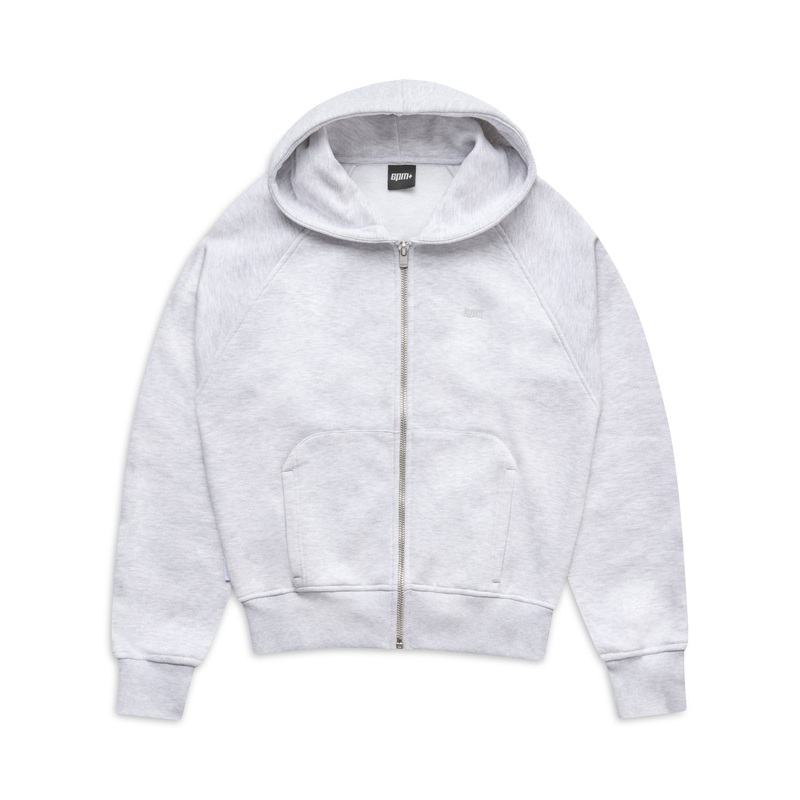 6PM+ SLIM ZIP HOODIE LIGHT GREY