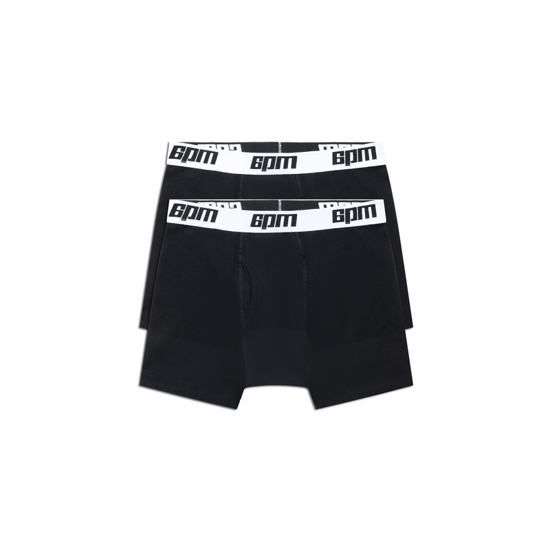 BOXER SHORTS BLACK/WHITE (2-PACK)