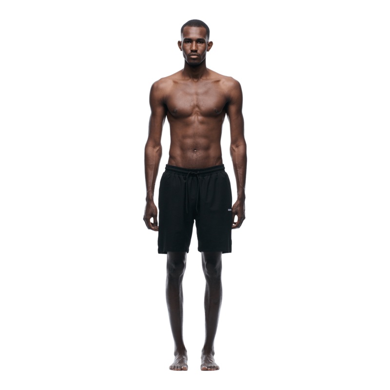 SEERSUCKER SWIM SHORTS BLACK
