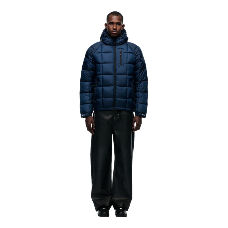 LIGHT PUFFER JACKET RECTANGLES MIDNIGHT BLUE