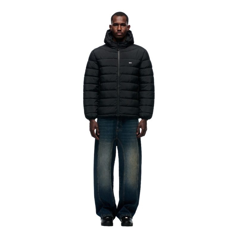 LIGHT WEIGHT PUFFER JACKET BLACK