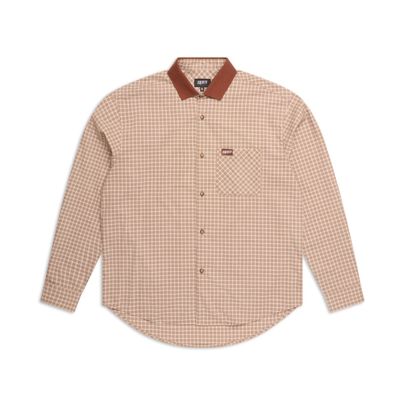 POLO COLLAR SHIRT COCOA BROWN
