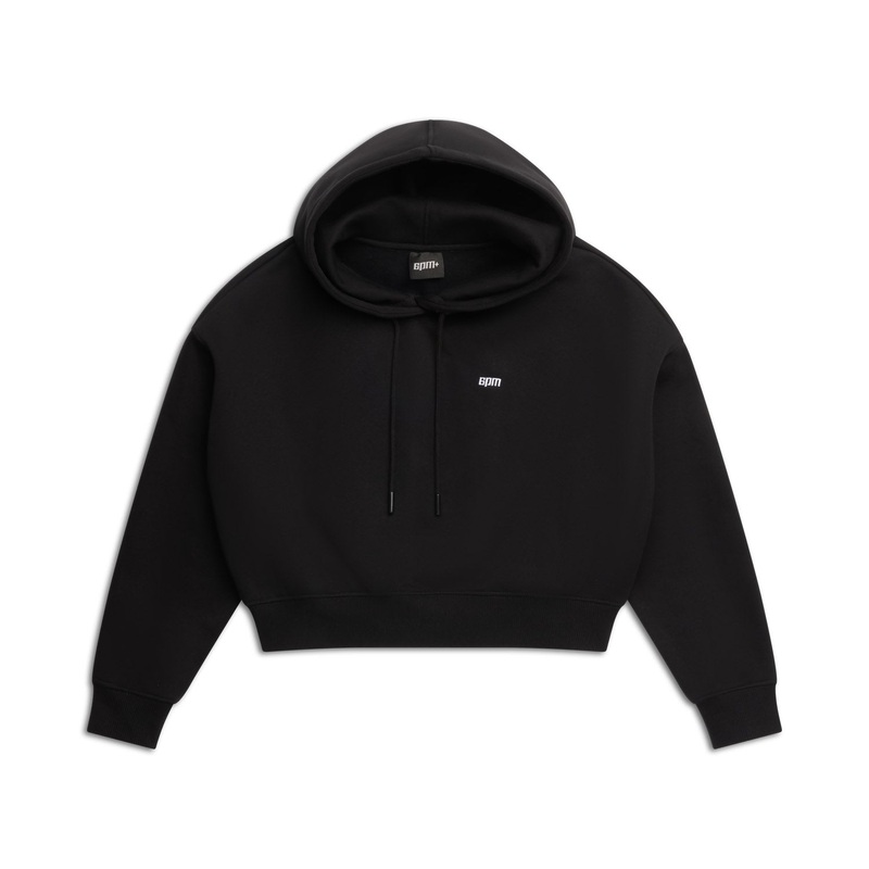 WMNS CROPPED HOODIE BLACK