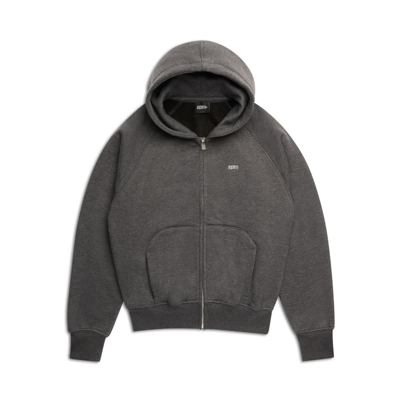 ZIP HOODIE DARK GREY MELANGE